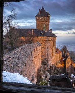 Das berühmte Schloss Haut Koenigsbourg, die meistbesuchte Sehenswürdigkeit des Elsass und eine der ersten in Frankreich